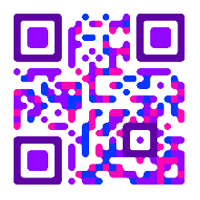 Purple glitch QR template